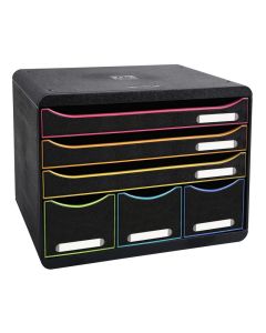Module de rangement 6 tiroirs - Storebox- Noir/Arlequin : EXACOMPTA Black Office image