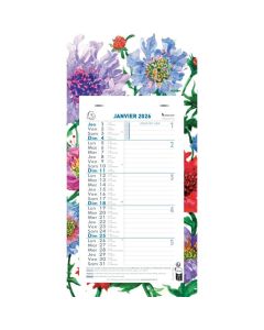 Calendrier mensuel 2025 mural - 16 x 33 cm EXACOMPTA Fleurs