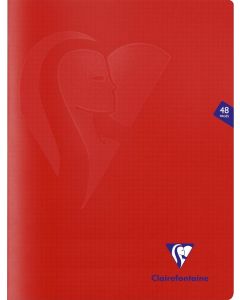 Cahier 24 x 32 cm - 48 pages - Petits Carreaux - Rouge CLAIREFONTAINE Mimesys