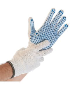 Gants de travail en coton polyester STRUCTA I - Blanc - Taille L HYGOSTAR