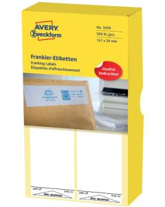 Étiquettes d'Affranchissement simple - 130 x 40 mm - Blanc AVERY Lot de 500 Exemple