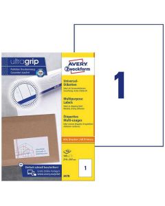 Étiquettes adhésives A4 - 210 x 297 mm AVERY Ecologique Lot de 100