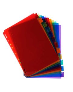 EXACOMPTA : Jeu de 12 intercalaires translucides polypropylène avec porte-étiquette 3912E