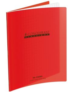 Carnet quadrillé - 96 pages - 90 x 140 mm - Rouge : CONQUERANT Visuel