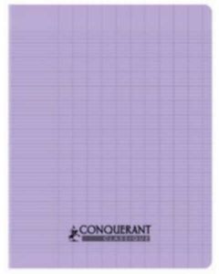Cahier d'écolier - 96 pages Grands carreaux - 240 x 320 mm - Polypro Lilas Pastel : CONQUERANT