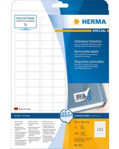 HERMA 4211 : Étiquettes adhésives blanches - Multi-usages - 25,4 x 16,9 mm