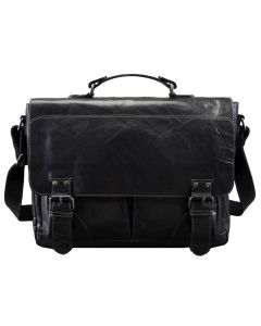 Sacoche à bandoulière - Cuir Noir : PRIDE ET SOUL Business Bag L Image