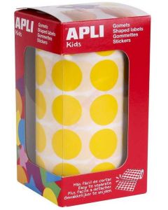 Photo Gommettes adhésives rondes - 20 mm - Jaune AGIPA
