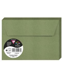Enveloppes - C6 114 x 162 mm - Vert sauge POLLEN Lot de 20
