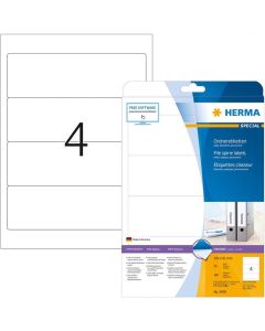 Etiquettes pour dos de classeur - 61 x 192 mm - Blanc : HERMA 5095