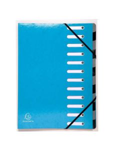 53927E EXACOMPTA  : Trieur avec élastiques Bleu clair