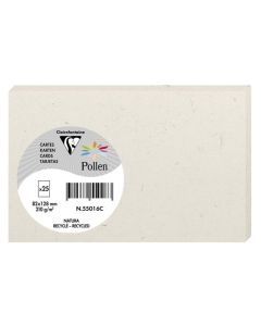 Carte en papier - 82 x 128 mm - Blanc naturel POLLEN Natura Lot de 25