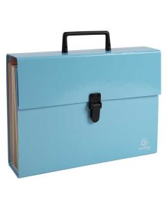 Trieur avec Poignée - 18 compartiments - Bleu Pastel EXACOMPTA Aquarel