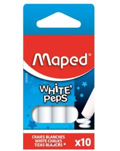 Boite de 10 craies pour tableau - Blanc MAPED image