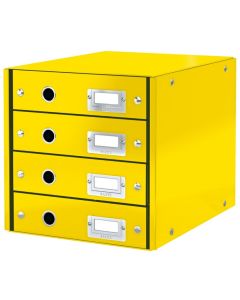 Photo Boite de classement WOW - 4 tiroirs - Jaune LEITZ Click et Store