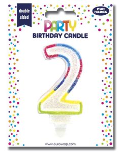 Bougie d'anniversaire Chiffre 0 pailletée - 75 mm CLAIREFONTAINE