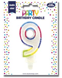 Bougie d'anniversaire Chiffre 0 pailletée - 75 mm CLAIREFONTAINE