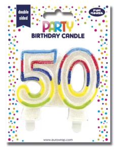 Bougie d'anniversaire Chiffre 50 : CLAIREFONTAINE image
