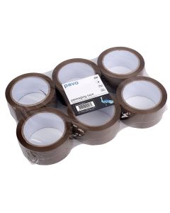Ruban adhésif d'emballage - 50 mm x 66 m - Marron PAVO Lot de 6