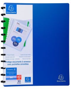 Protège-documents amovibles à anneaux de 60 vues - Bleu EXACOMPTA Image