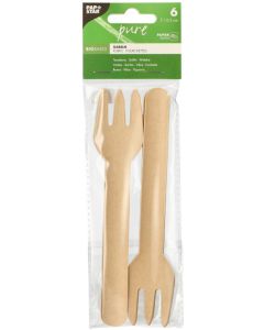 Fourchettes jetables en bois ciré - 160 mm NATURE STAR Lot de 100