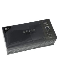 Serviettes de table Cocktail - 24 x 24 cm - Noir PAP STAR 