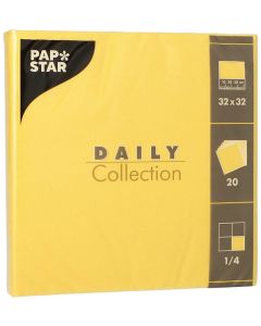 Photo Serviettes de table en papier - 330 x 330 mm - Jaune PAP STAR Color