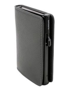 Portefeuille avec porte-cartes RFID -  Cuir Nappa Noir CLICKSAFE SLIM