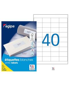 Étiquettes adhésives 48,5 x 25,4 mm AGIPA 118991 Modèle