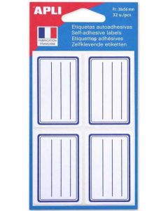 Étiquettes scolaires - 36 x 56 mm - Bleu APLI Lot de 32
