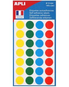 Pastilles adhésives - 15 mm - Couleurs assorties : AGIPA Lot de 140 Visuel