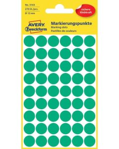 AVERY Lot de 270 pastilles adhésives 12 mm - Vert