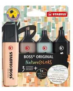 Surligneur - STABILO Nature COLORS BOSS ORIGINAL Assortiment de 4