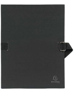 Dossier à sangle extensible - Chemise toilée Noire pour Dossier juridique, administratif et commercial.
