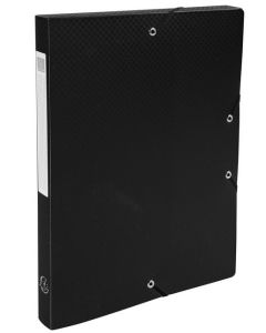 Boîte de classement PP Exabox Dos 25 mm - Noir EXACOMPTA fermée