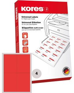 Lot de 400 étiquettes adhésives - Rouge - 105 x 148 mm : KORES Image