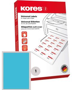 Lot de 100 étiquettes adhésives - Bleu - 210 x 297 mm : KORES Modèle