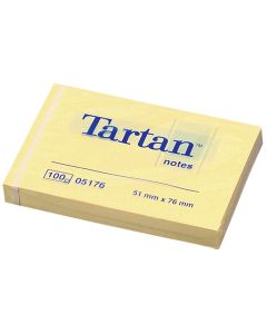 Bloc-Notes repositionnables - Jaune - 127 x 76 mm TARTAN Lot de 12 image