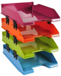 Photo Set de 4 corbeilles à courrier Combo Midi - Couleurs assorties EXACOMPTA Image