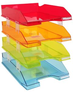 Photo Set de 4 corbeilles à courrier Combo Midi - Assortiment EXACOMPTA Linicolor Image