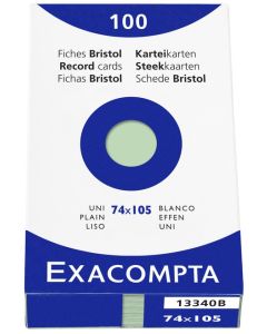 Photo Fiches Bristol unies - 74 x 105 mm - Vert EXACOMPTA Image
