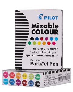 Photo Lot de 12 cartouches d'encre pour stylo plume de Calligraphie Parallel Pen - Assortiment : PILOT 