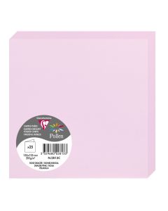 Photo Cartes double en papier - 135 x 135 mm - Rose Dragée CLAIREFONTAINE Pollen Lot de 25