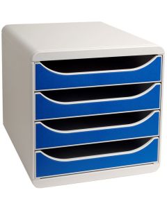 Photo Caisson à 4 tiroirs - Big Box - Gris Lumière/Bleu EXACOMPTA Office