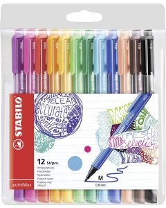 Photo Etui de 12 Stylo-feutres - Assortiment STABILO PointMax 