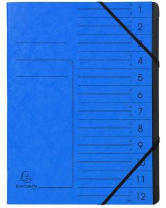 Photo Trieur 12 compartiments à élastiques - Bleu EXACOMPTA Image
