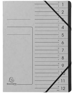 Photo Trieur 12 compartiments à élastiques - Gris EXACOMPTA Image