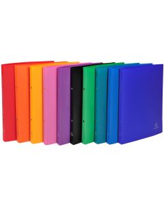 Photo Classeur souple en PP sans étiquette - 2 anneaux de 15 mm - Assortiment EXACOMPTA