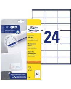 Photo Étiquettes adhésives - 70 x 36 mm - Blanc AVERY Office and Home