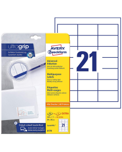 Photo Étiquettes adhésives - 64 x 36 mm - Blanc AVERY Lot de 630